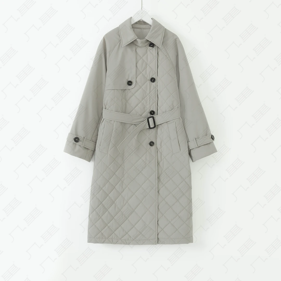 几里与麻【轻·暖·瘦】简约长款棉衣 衣长110 胸围114 1102487