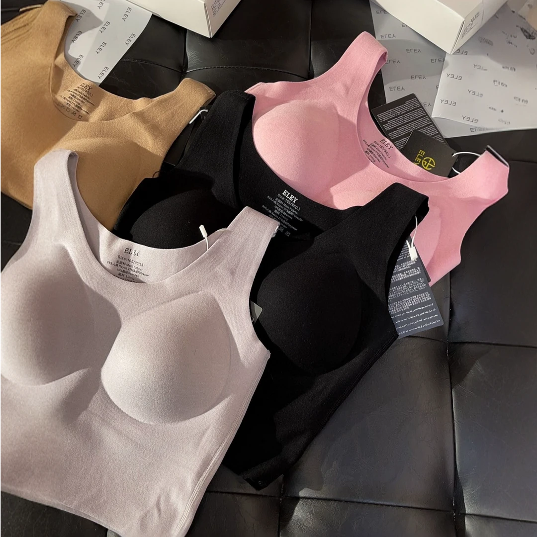 胸垫修身背心女秋冬无痕发热上衣打底背心内衣保暖背心女背心