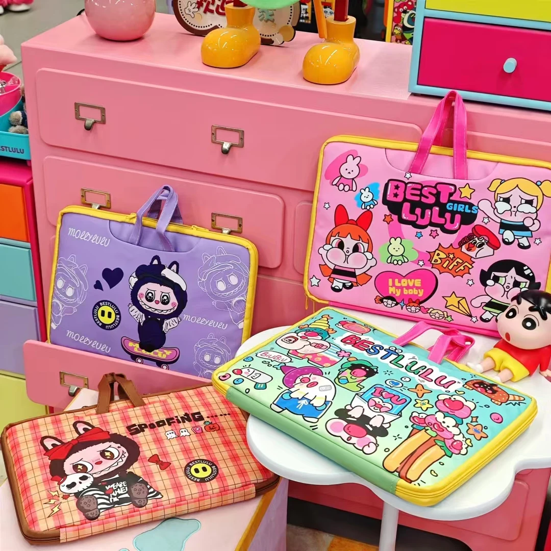 新款多巴胺电脑包卡通潮流适用苹果华为联想小米pu皮防水便携