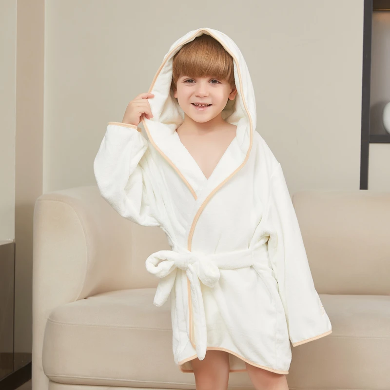四季儿童时尚吸水柔软浴袍可穿戴浴巾