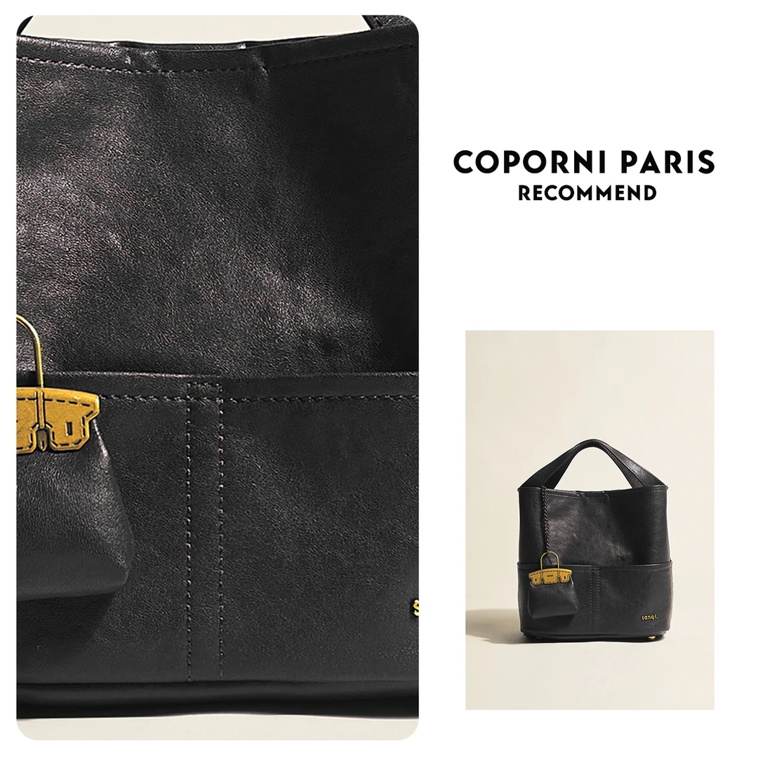 【辰辰真皮手工】2024新款气质牛皮手提植鞣水桶包