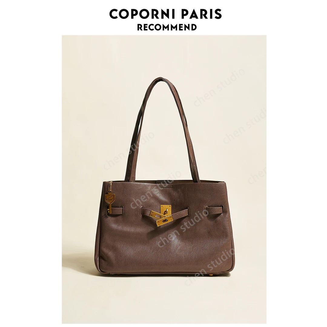 「埃菲尔城堡」高级感复古单肩包女2024新款锁扣大容量斜挎包百搭