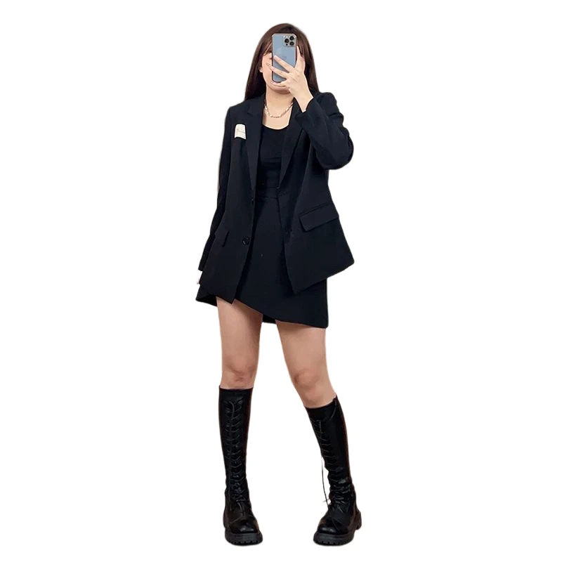 微胖定制~【LHC284外套】秋款设计感高级气质两件套裙子+外套