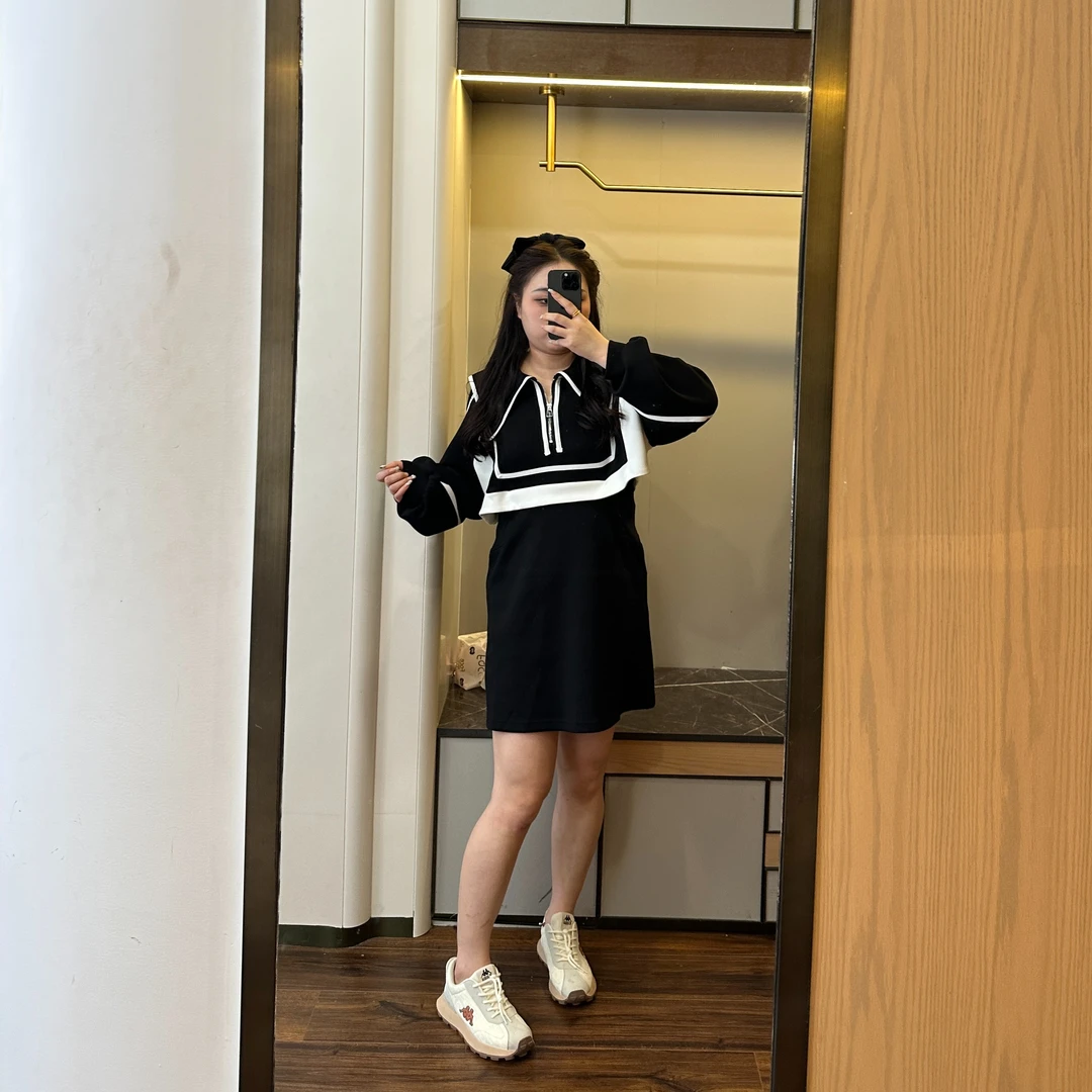 微胖定制【ZZ061】秋冬气质时尚假两件套