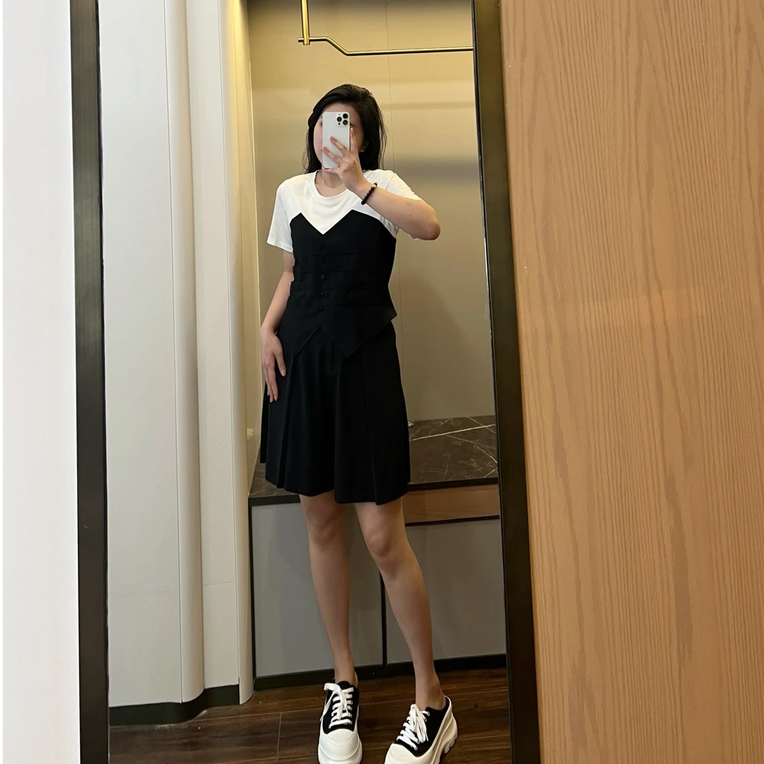 微胖短袖裤子遮肚显瘦气质两件套轻奢小众高级感女装WP125