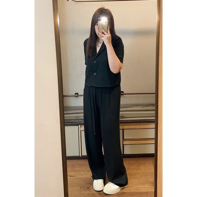 微胖定制~【HC102】显瘦小香风上衣+休闲裤