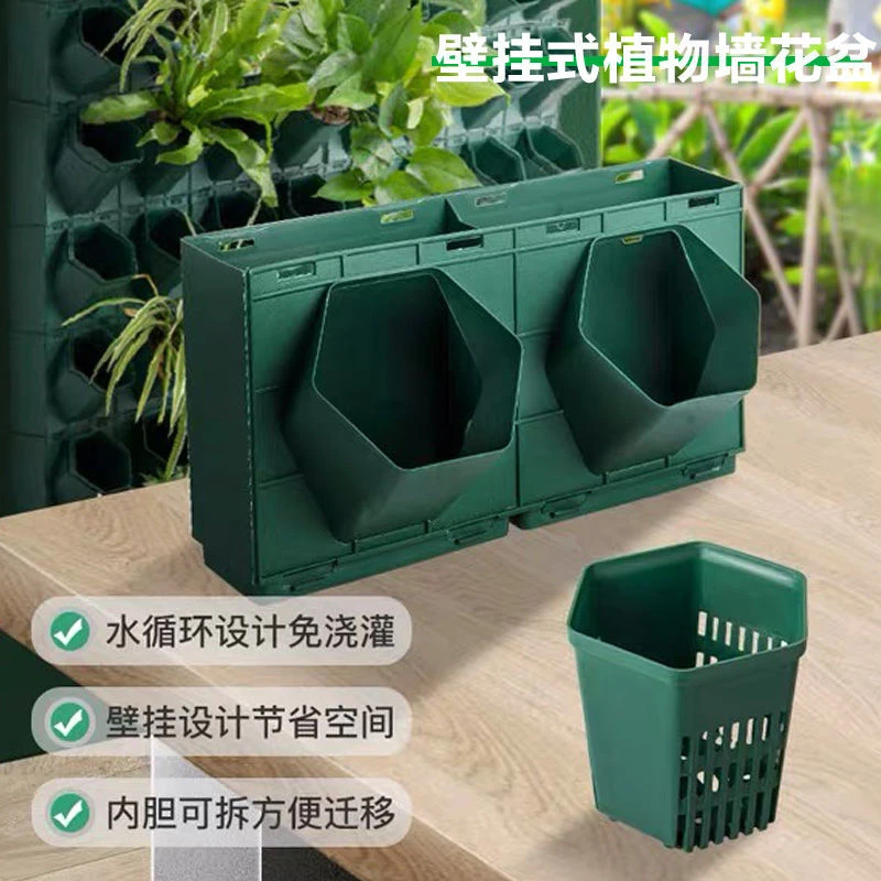 10厘米12口径14口蜂巢绿化植物墙餐厅花盆种植组合室内阳台壁挂盒