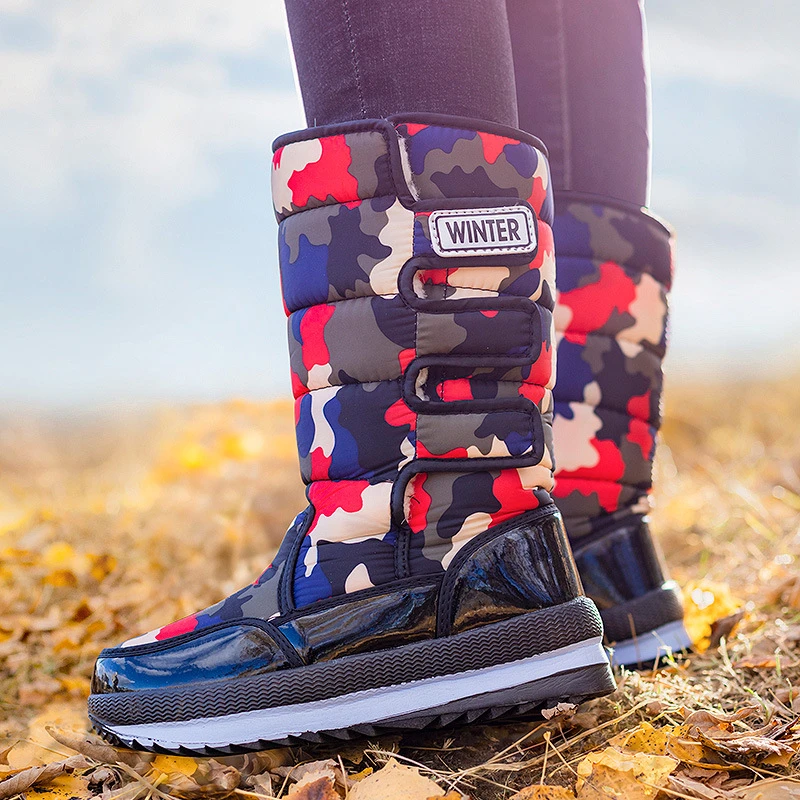 东北零下40度哈尔滨旅游加厚情侣高筒雪地靴男女冬季加绒防滑棉鞋