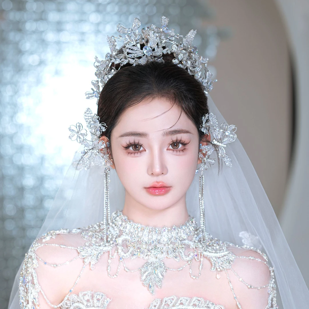 婚庆饰品0872新娘婚纱礼服结婚婚礼皇冠头饰水晶蝴蝶锆石时尚婚饰