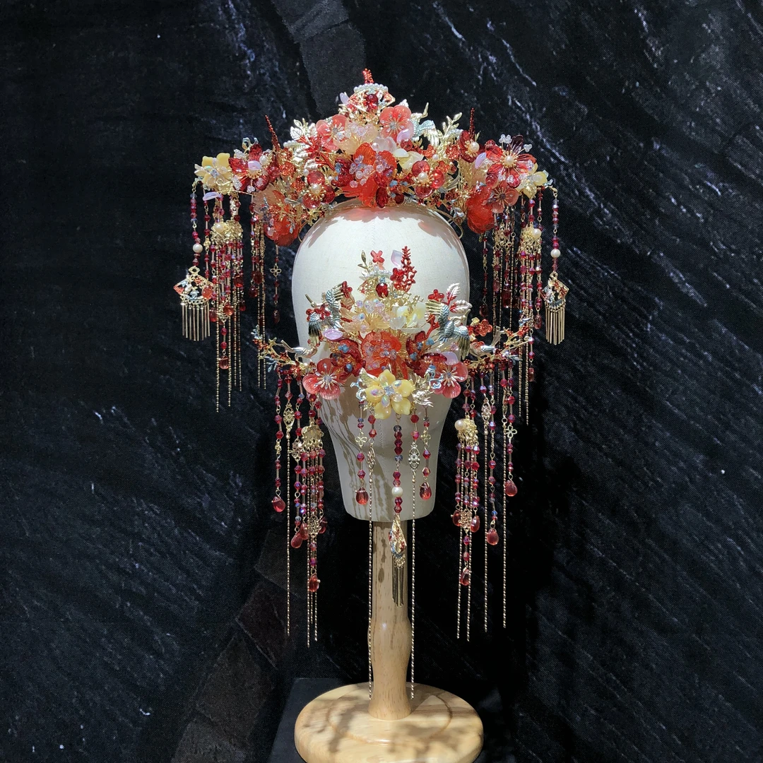 婚庆饰品4008新娘头饰中式秀禾头饰结婚婚礼头饰古装秀禾新娘婚饰