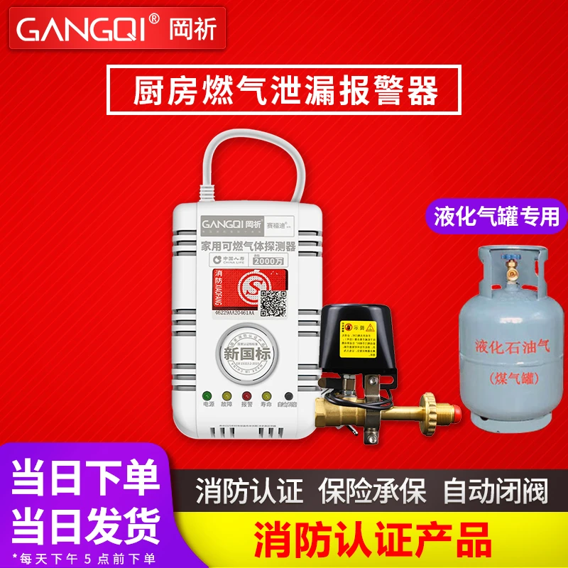 燃气泄漏报警器自动切断阀家用商用餐饮厨房液化气煤气罐安全阀