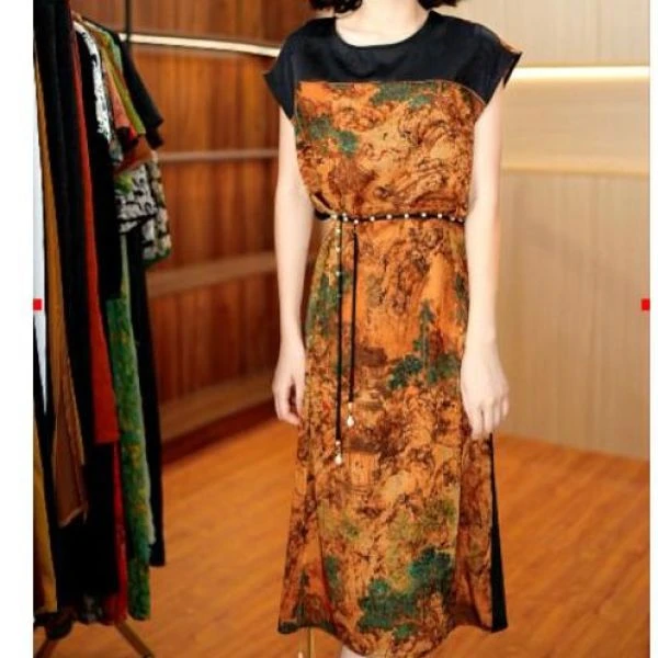 23080-25新款舒适印花连衣裙+-