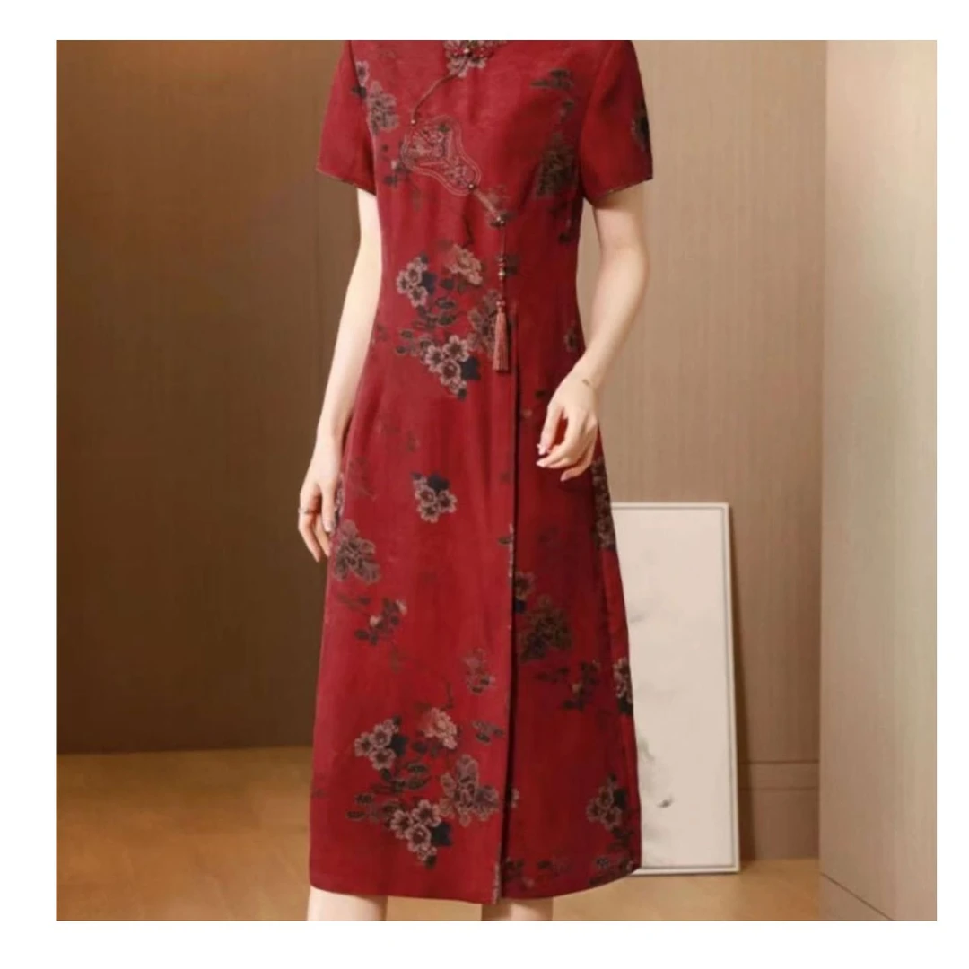 2382-28新款 刺绣 短袖连衣裙