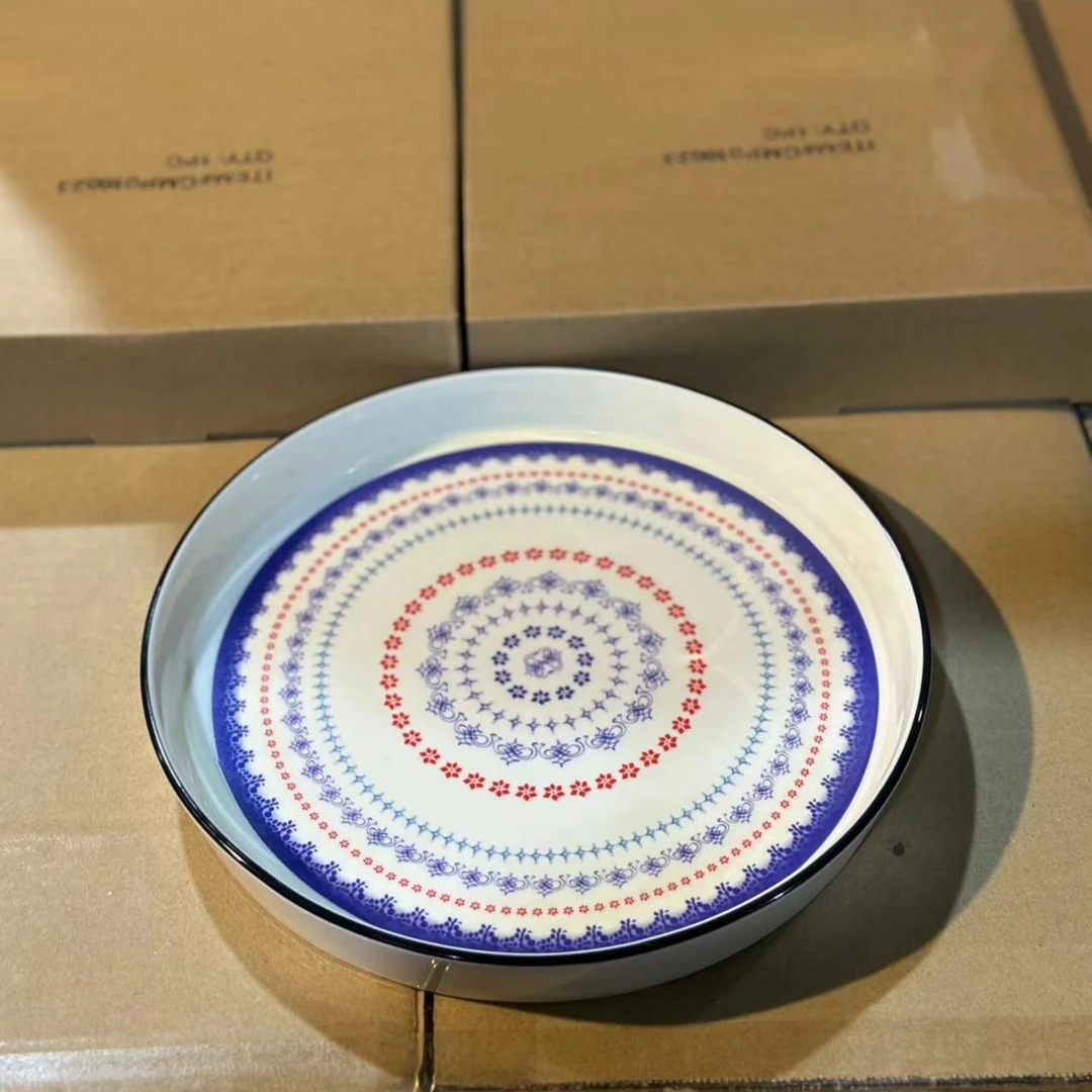 出欧洲【万花】25cm陶瓷深盘