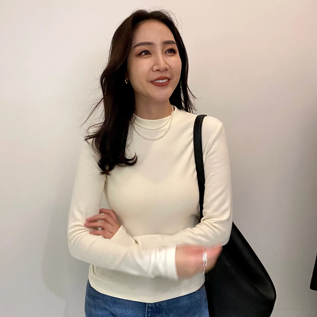 Widelia冬季新款韩版小立领加绒修身显瘦长袖百搭打底衫9585-1