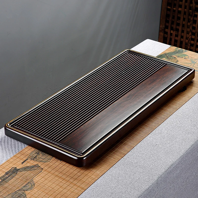 茶盘黑檀实木家用轻奢高档现代功夫茶海简约大号茶台新中式茶托