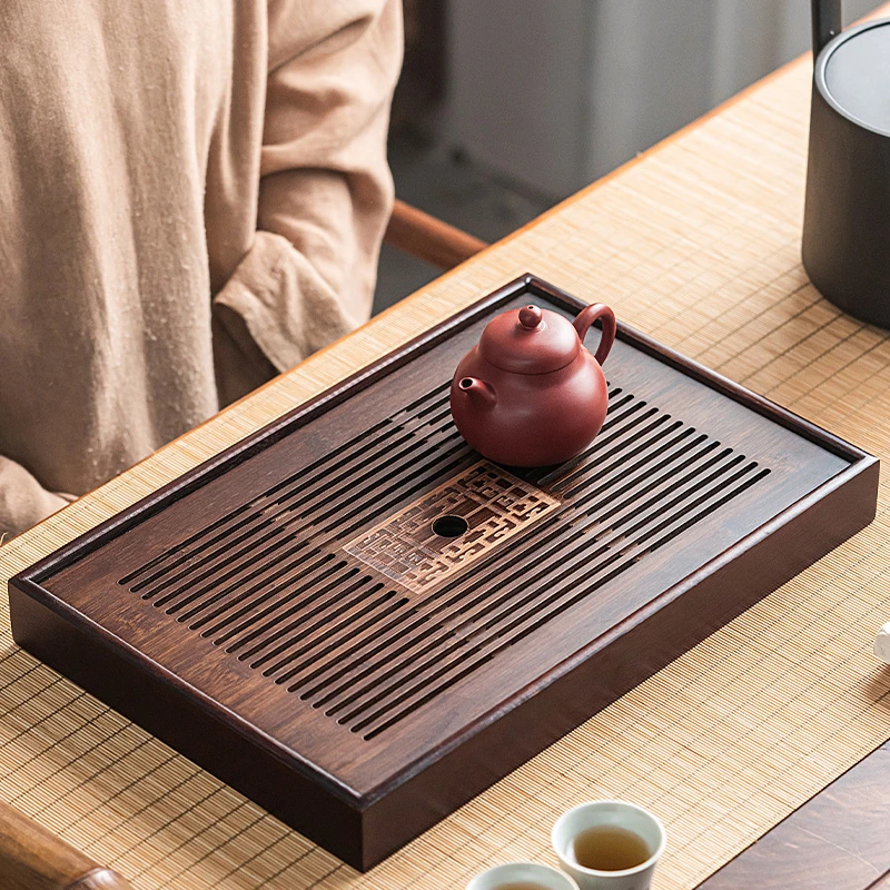 茶盘家用功夫茶具托盘竹茶台新中式沥水桌面盘茶海茶托简约小型