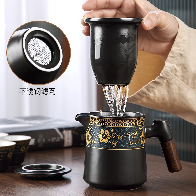 旅行茶具便携高端茶器户外过滤陶瓷便携式快客杯露营高档旅游车载