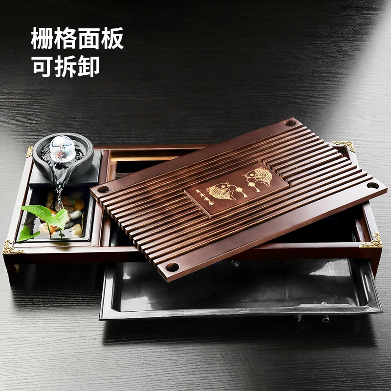 家用现代小型竹制实木茶盘功夫茶具托盘简约干泡可拆卸茶托盘大号