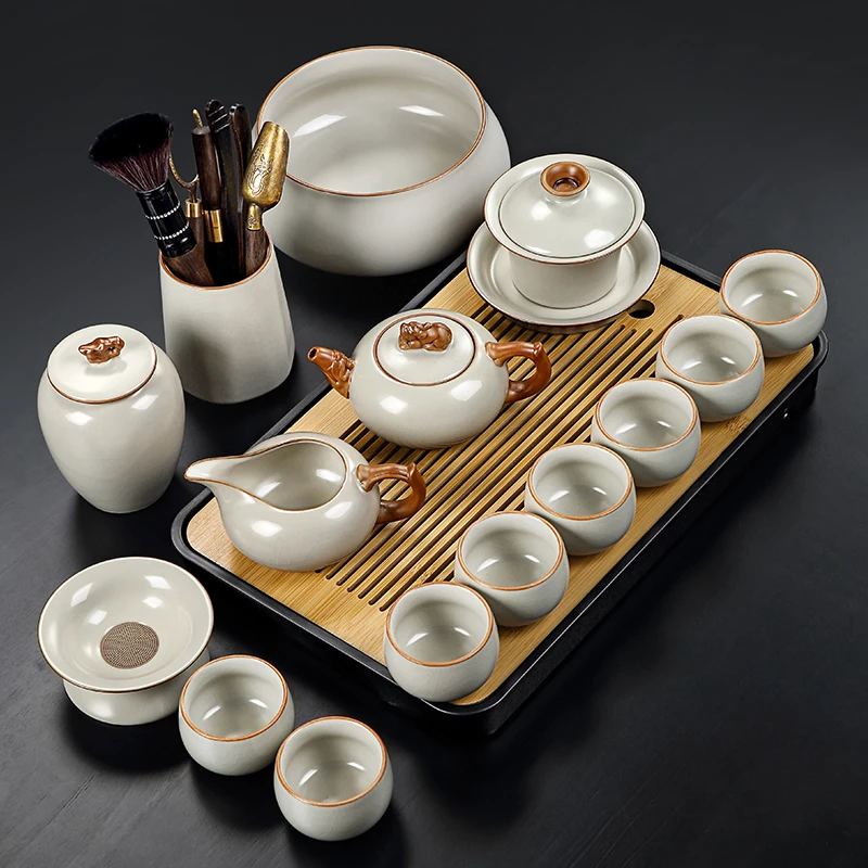 茶具套装家用茶具办公泡茶功夫茶具中式陶瓷泡茶壶茶杯茶器高端