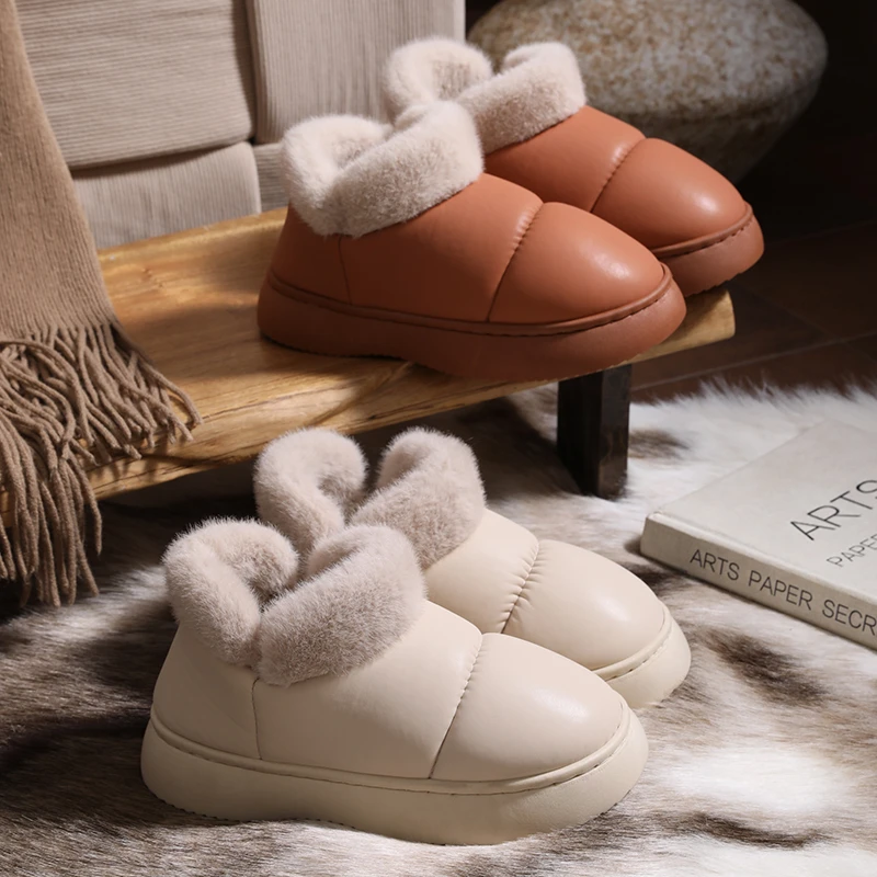 2024新款棉鞋女毛绒冬季高帮鞋厚底防滑保暖加绒外穿毛棉鞋女冬天
