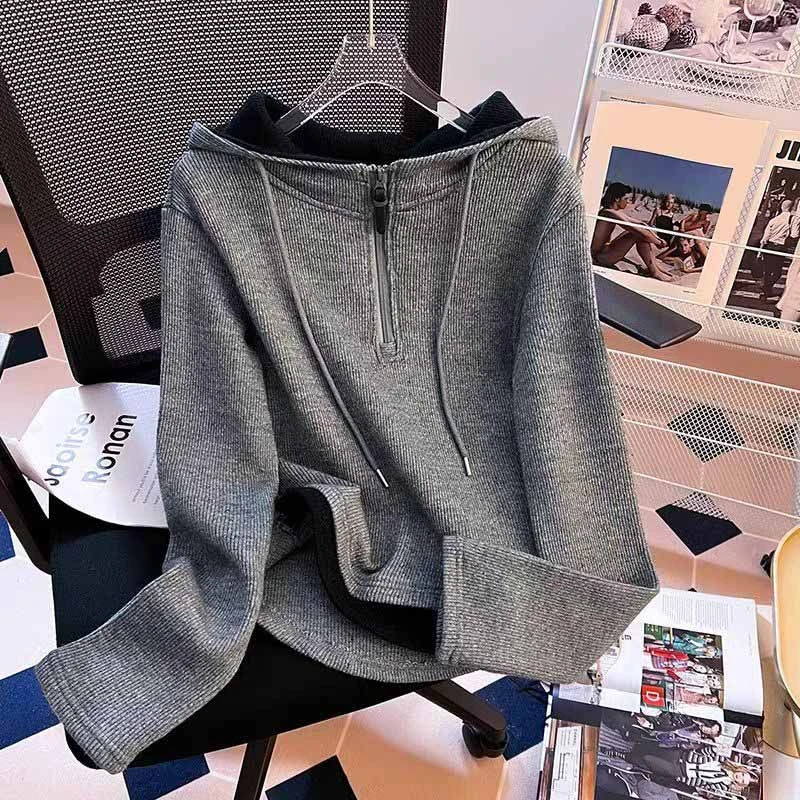 大码胖mm200斤学院风chic双面绒连帽套头卫衣女秋冬保暖休闲上衣