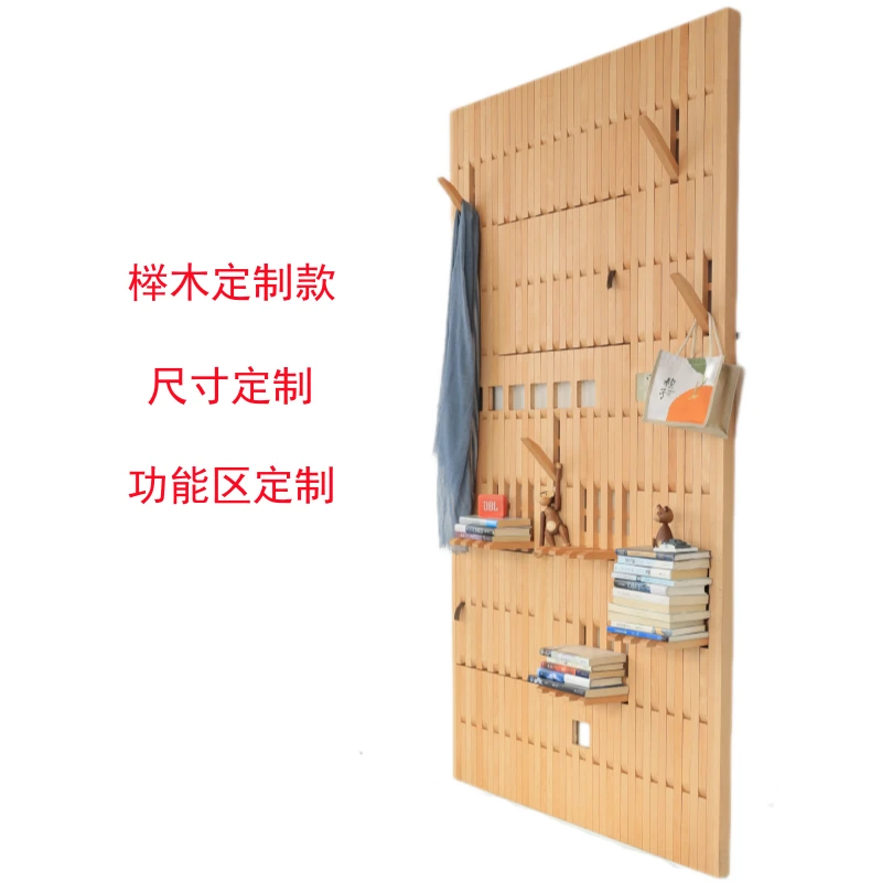 钢琴键衣帽架钢琴键挂衣板墙壁置物架电表箱遮挡榉木木条挂钩