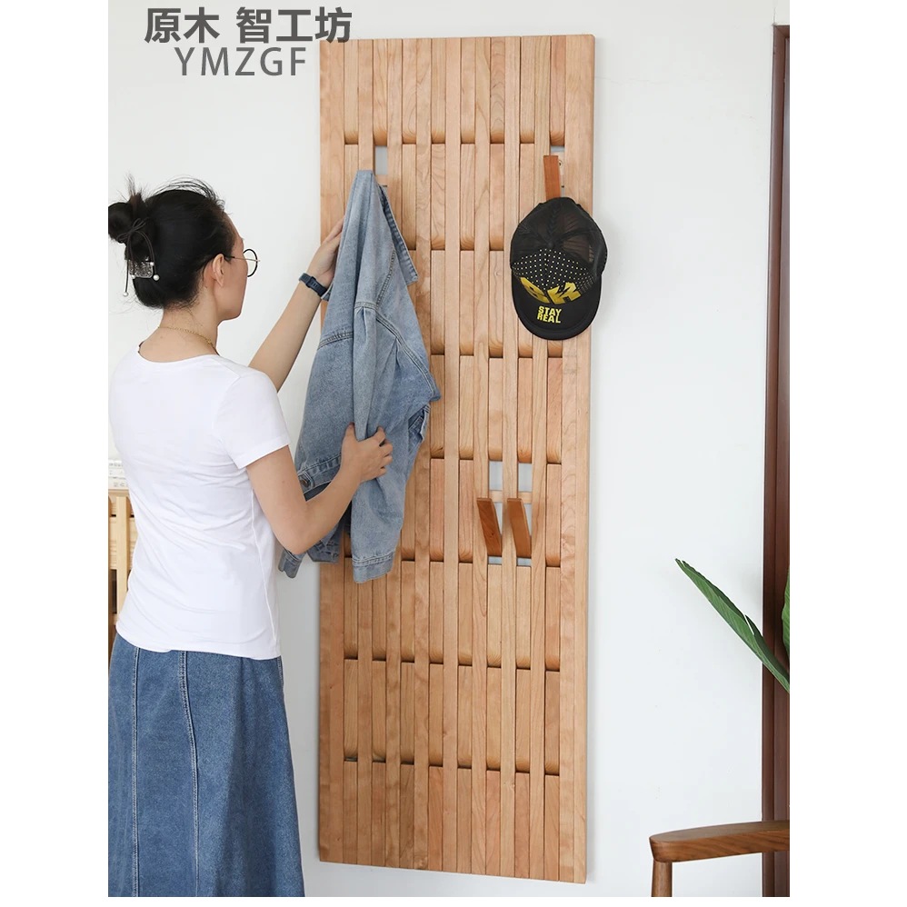 原木智工坊不能钢琴键樱桃木衣帽架墙壁置物架木条挂衣钩墙面挂架