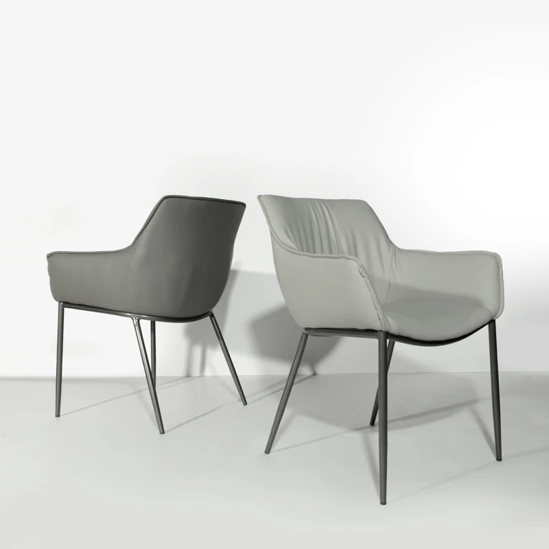 纳帕皮餐椅家用现代简约北欧轻奢餐椅意式餐桌椅子餐厅凳子休闲椅