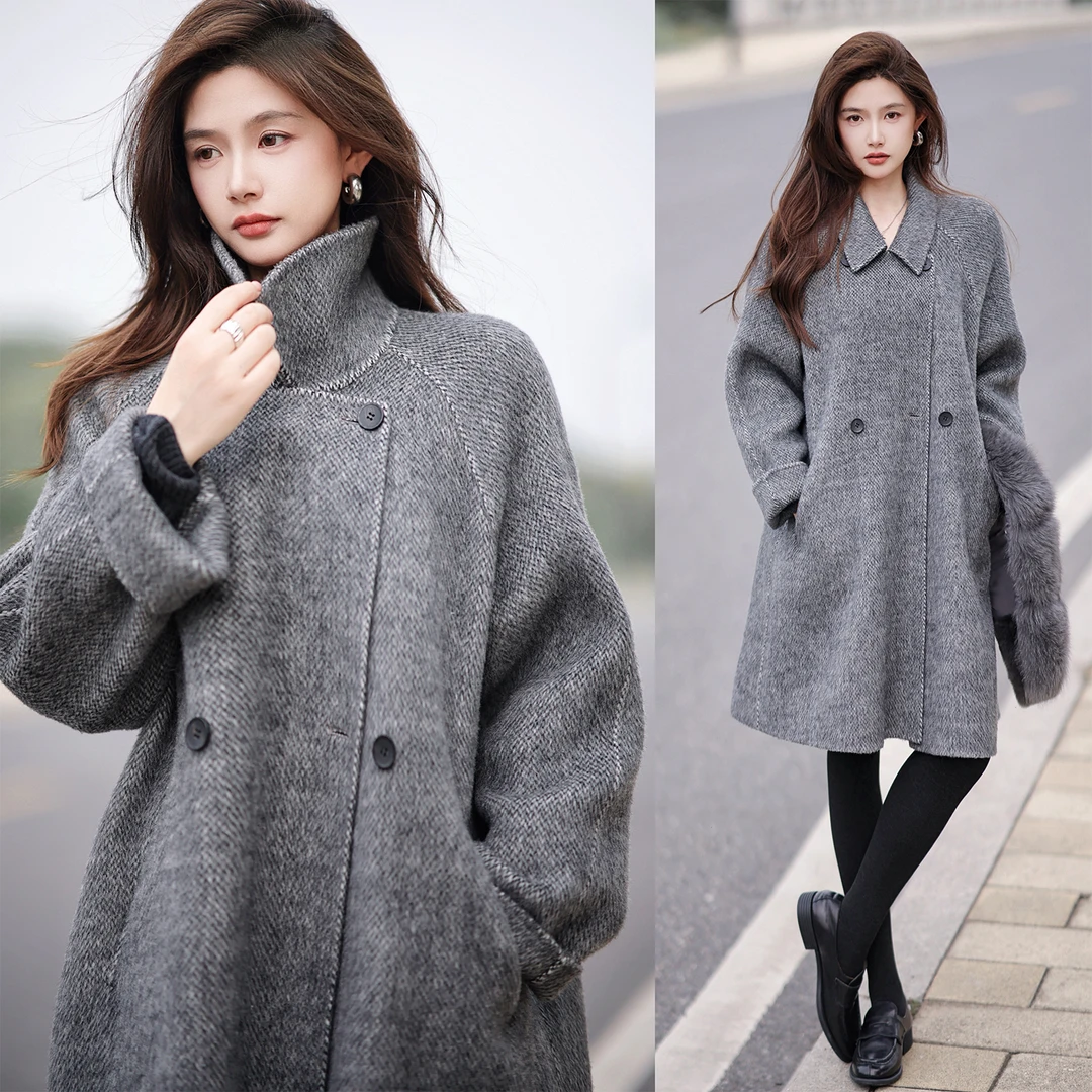 【赵大喜】现货！大小姐大衣 | 奓感alpaca*wool 斜纹加厚克重 经典