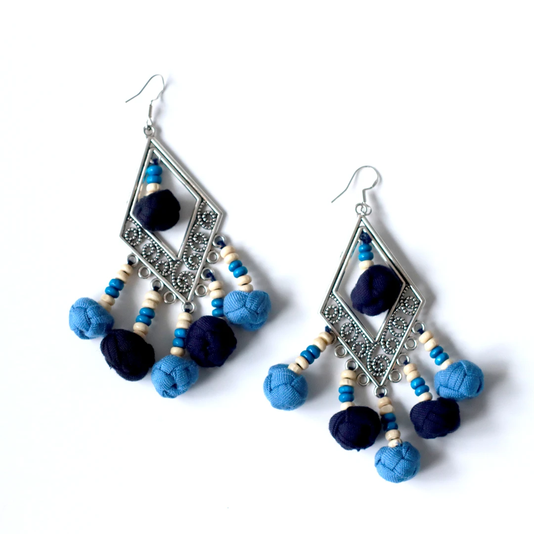 布依垚扎染民族风手工耳环手链发夹头绳钥匙扣手工制品