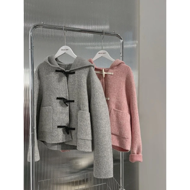 EASY新款订单牛角扣羊毛外套0188