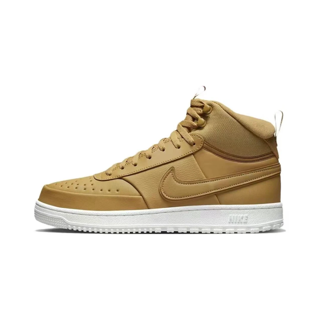 耐克Nike COURT男子高帮靴式复古休闲板鞋秋冬新款棕色DR7882-700