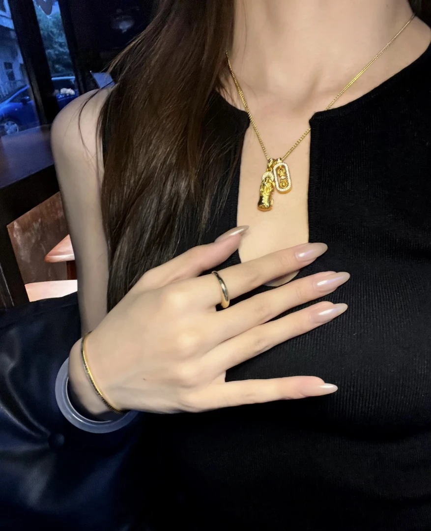 百搭国风貔貅金刚杵吊坠合金项链毛衣链