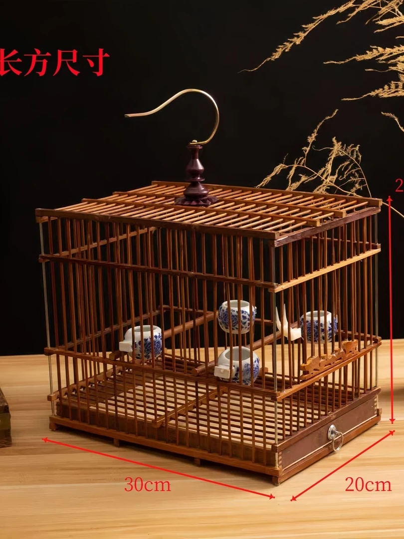 包邮竹制长笼丝距1.1笼鹦鹉手工新品鹦鹉鸟笼笼子绣眼笼珍珠鸟笼