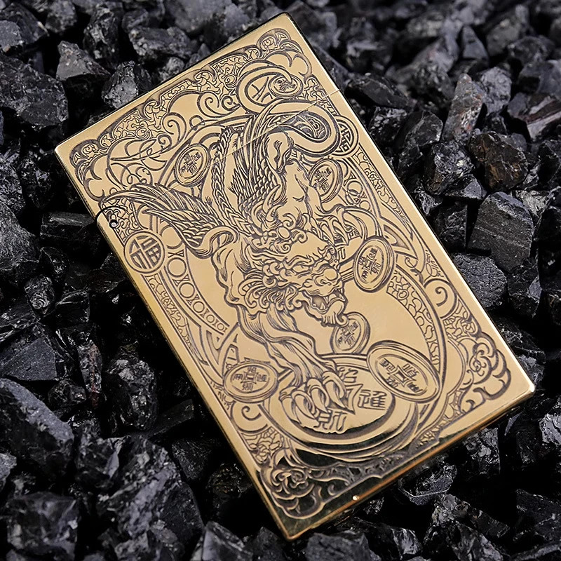 佐罗煤油火机552朗声机激光雕刻貔貅大唐草重甲手工创意复古纯铜