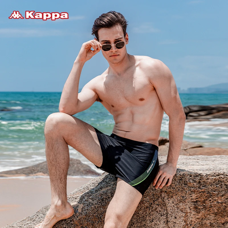 Kappa游泳裤男士夏平角快干防尴尬夏季新款专业训练男生大码泳装
