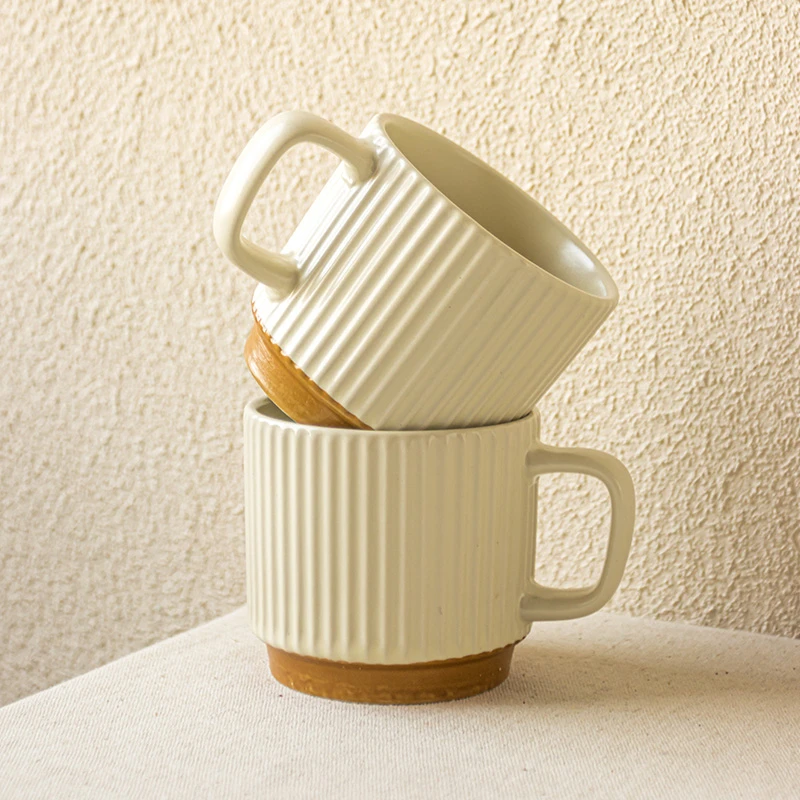 【高颜值马克杯】浮雕大容量日式喝水杯复古陶瓷水杯咖啡情侣杯茶杯