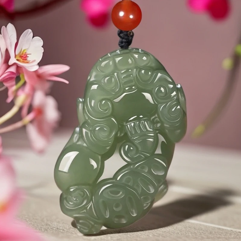 天然保真湖水和田玉招财貔貅吊坠男女玉石坠高档玉佩挂坠皮丘项链