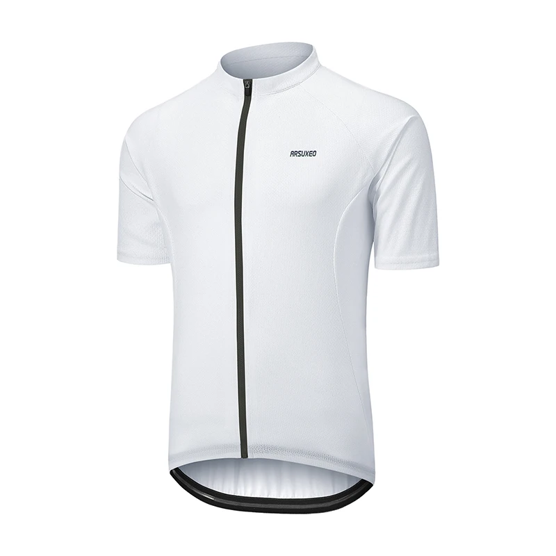 艾速欧男士透气纯色骑行服公路车短袖休闲通勤夏季山地车单车衫