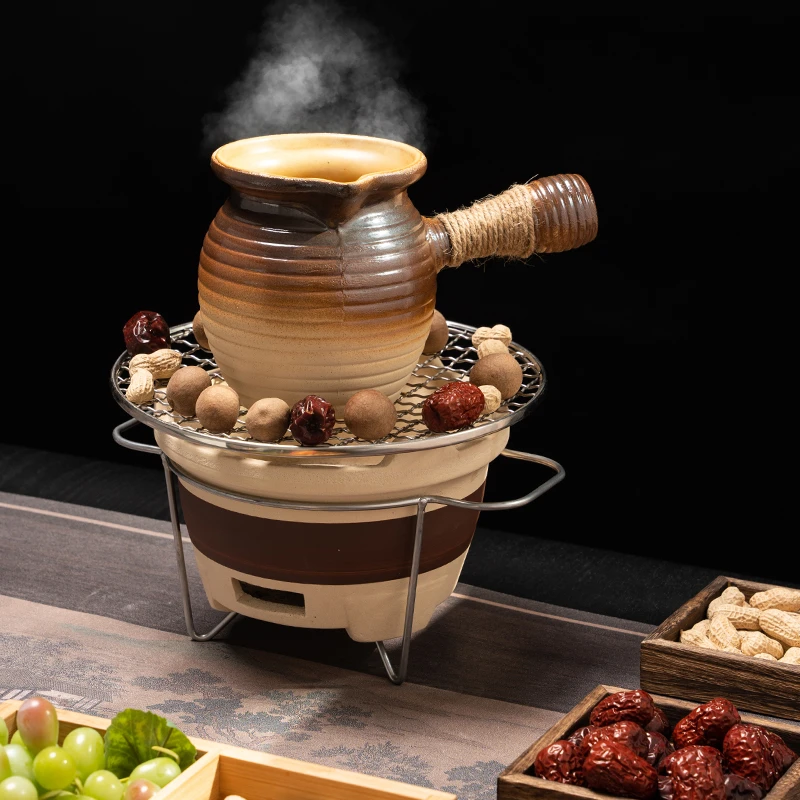 围炉传统烤火炉套装烤奶茶罐摆摊烧烤炉烤架炉子家用煮茶器具全套