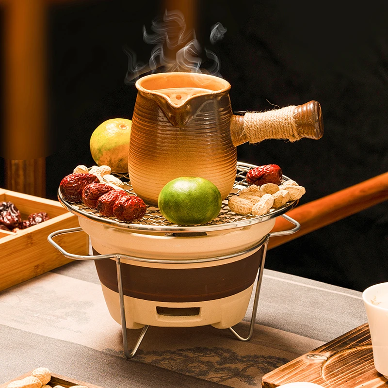 围炉煮茶壶炭火茶炉取暖炭烧茶炉罐罐茶煮茶器传统陶瓷户外烧烤炉
