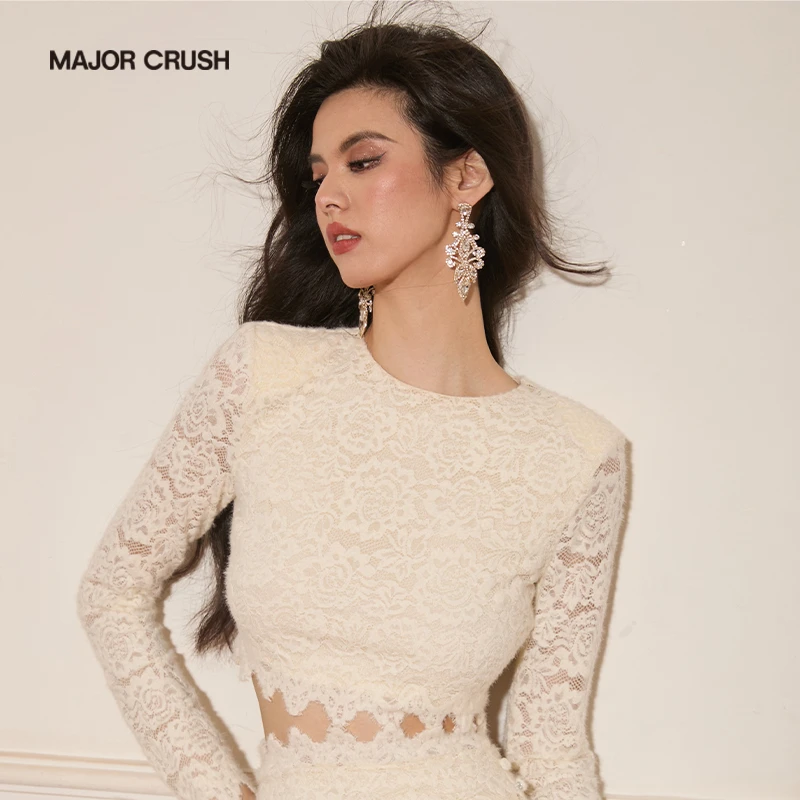 MAJOR CRUSH女士百搭优雅时尚轻奢气质杏色配饰饰品R-1005