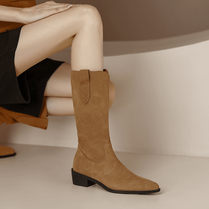 LYH/2024复古英伦时装长筒靴粗跟百搭秋冬K729-6167