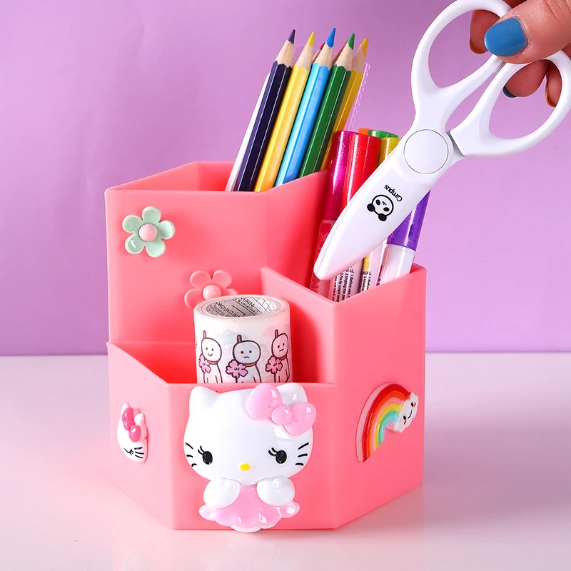 卡通笔筒可爱少女创意时尚ins儿童学生文具收纳盒桌面多功能 笔架