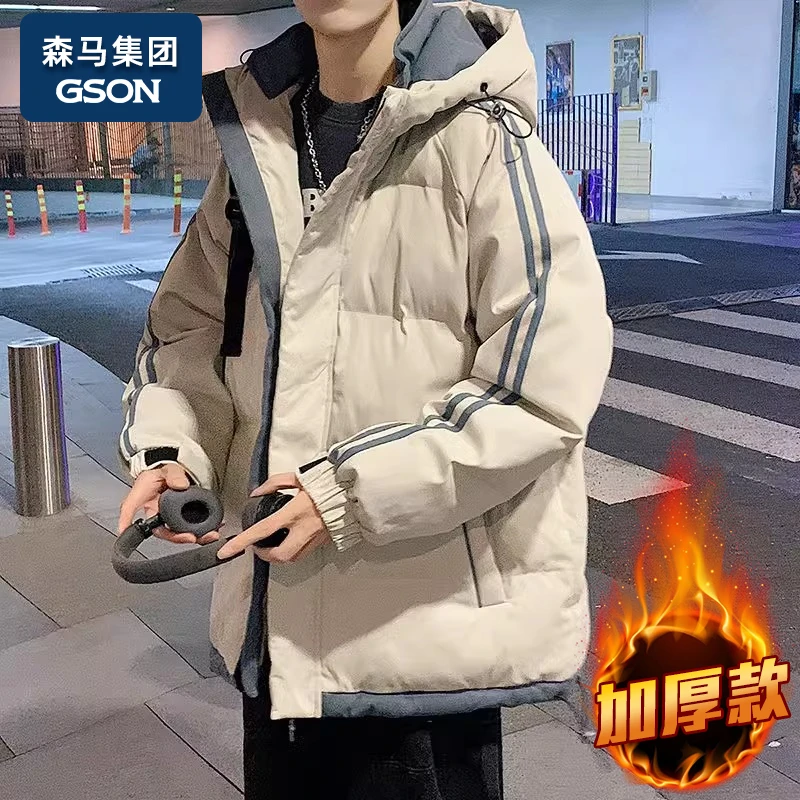 反季棉衣GSON潮牌棉衣男款冬季2025新款加厚连帽港风保暖棉服外套