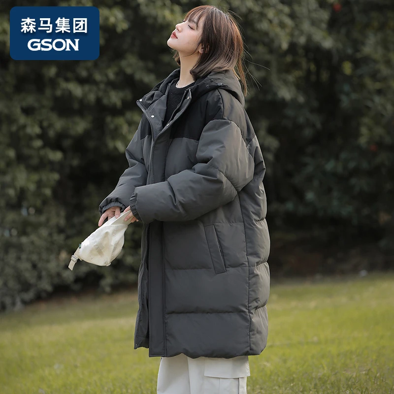 集团品牌GSON中长款棉服男女同款冬季保暖加厚棉袄2025新款棉衣