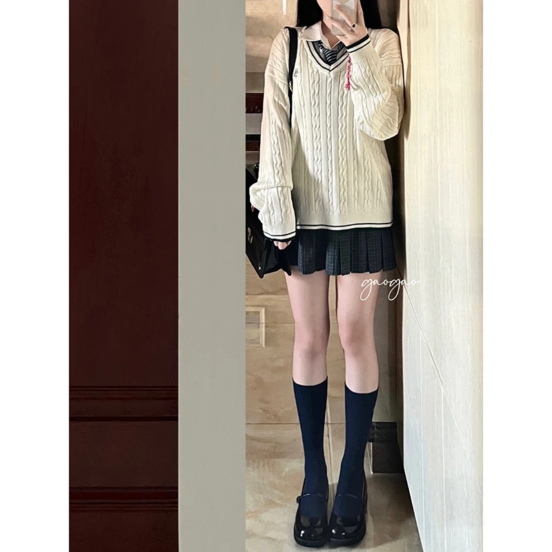 东京岁时记jk针织衫上衣女秋季2023新款甜美慵懒风女士毛衣西泽大