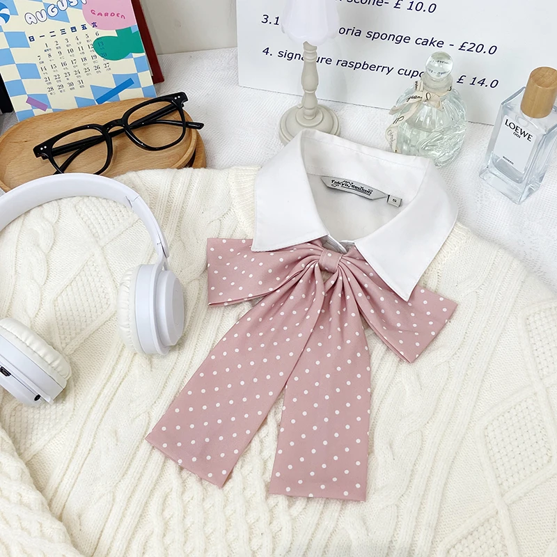 东京岁时记jk超大波点长柄酒红少女鬼怪领结学生衬衫制服手作小物