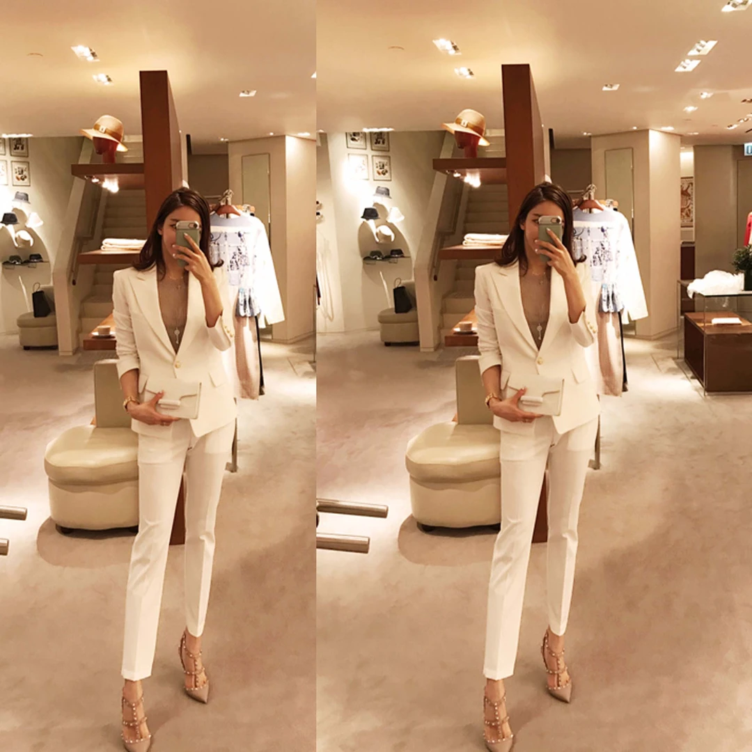 韩版小西装气质时尚西服女神范修身正装职业春秋显瘦洋气休闲套装